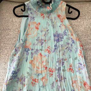 ALICE  OLIVIA floral-print mock neck sleeveless